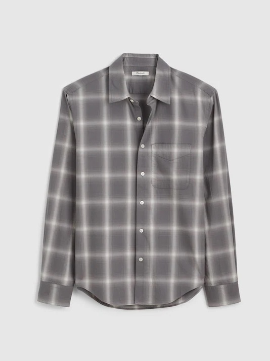 Madewell Button-Up Shirt In Cotton Blend Ombre Fade Plaid Size Xl Nwd $118 Ny116